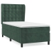 Cama box spring con colchón terciopelo verde oscuro 80x200 cm