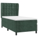 Cama box spring con colchón terciopelo verde oscuro 90x190 cm