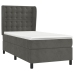 Cama box spring con colchón terciopelo gris oscuro 90x200 cm