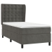 Cama box spring con colchón terciopelo gris oscuro 100x200 cm