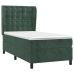 Cama box spring con colchón terciopelo verde oscuro 100x200 cm
