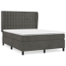 Cama box spring con colchón terciopelo gris oscuro 140x190 cm