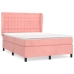 Cama box spring con colchón terciopelo rosa 140x190 cm