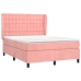 Cama box spring con colchón terciopelo rosa 140x190 cm