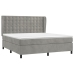 Cama box spring con colchón terciopelo gris claro 160x200 cm