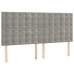 Cama box spring con colchón terciopelo gris claro 160x200 cm