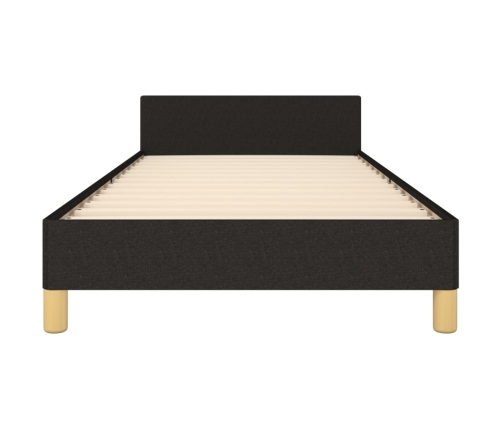 vidaXL Estructura de cama con cabecero de tela negro 90x190 cm