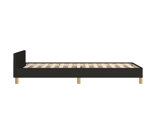 vidaXL Estructura de cama con cabecero de tela negro 90x190 cm