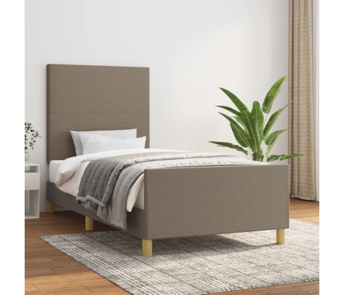 Estructura de cama sin colchón tela gris taupe 100x200 cm