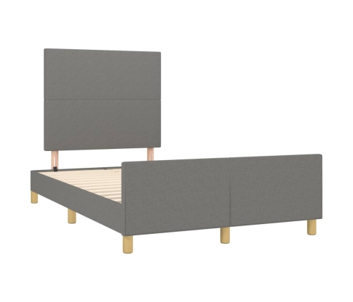 Estructura de cama sin colchón tela gris oscuro 120x200 cm