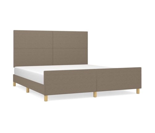 Cama sin colchón tela gris taupe 160x200 cm
