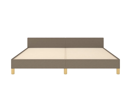 Cama sin colchón tela gris taupe 160x200 cm