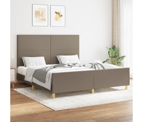 Cama sin colchón tela gris taupe 160x200 cm