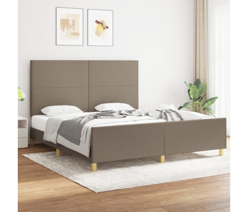 Cama sin colchón tela gris taupe 180x200 cm