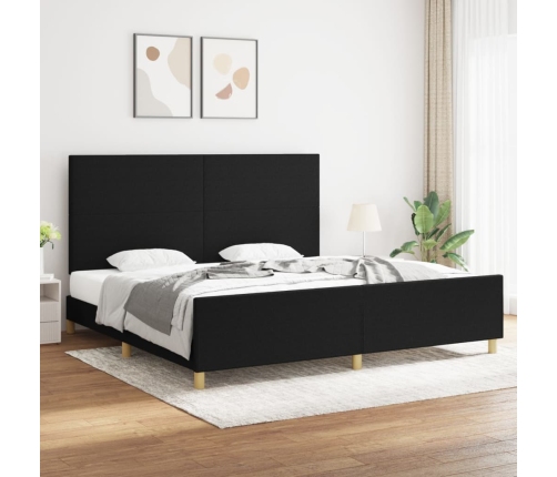 Cama sin colchón tela negro 200x200 cm