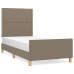 Estructura de cama sin colchón tela gris taupe 80x200 cm