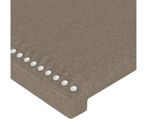 Estructura de cama sin colchón tela gris taupe 80x200 cm