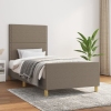 Estructura de cama sin colchón tela gris taupe 80x200 cm