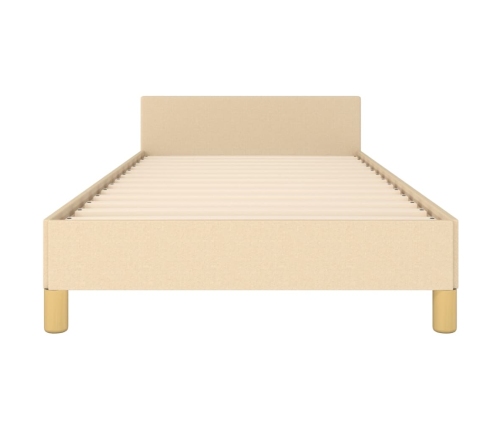 vidaXL Estructura de cama con cabecero de tela color crema 80x200 cm