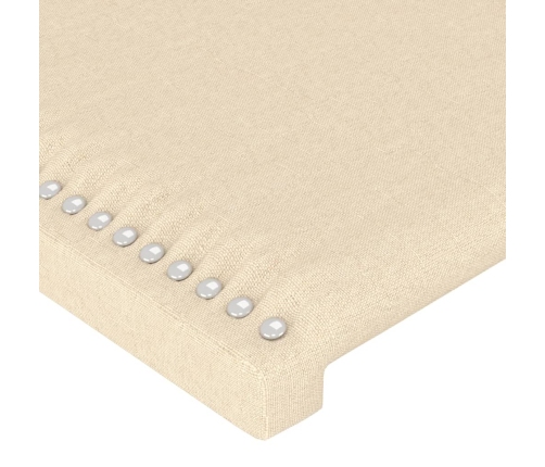 vidaXL Estructura de cama con cabecero de tela color crema 80x200 cm