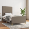 Estructura de cama sin colchón tela gris taupe 90x190 cm