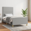 vidaXL Estructura de cama con cabecero de tela gris claro 90x200 cm