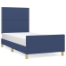 Estructura de cama sin colchón tela azul 100x200 cm