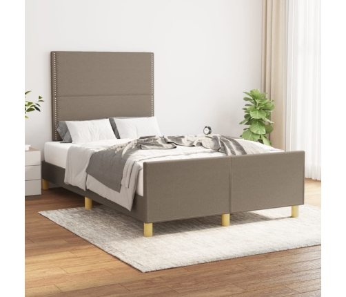 Estructura de cama sin colchón tela gris taupe 120x200 cm