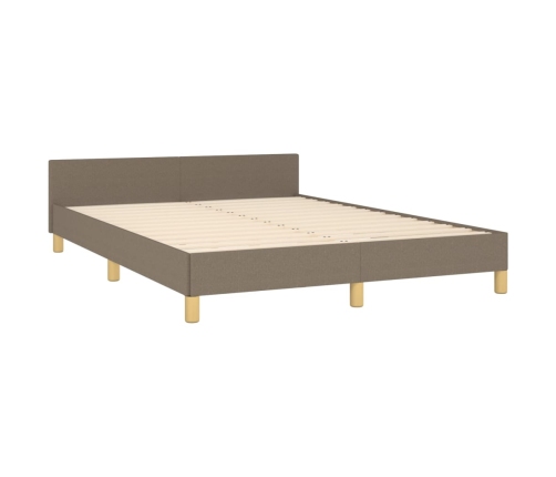 Cama sin colchón tela gris taupe 140x190 cm