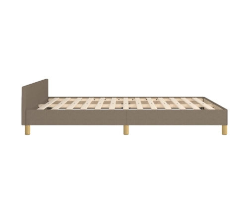 Cama sin colchón tela gris taupe 140x190 cm