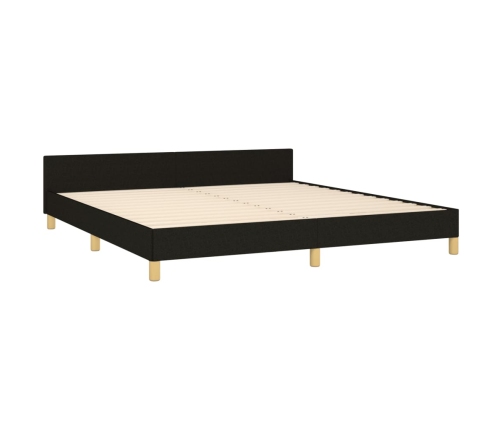 vidaXL Estructura de cama con cabecero de tela negro 160x200 cm