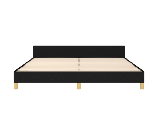 vidaXL Estructura de cama con cabecero de tela negro 160x200 cm