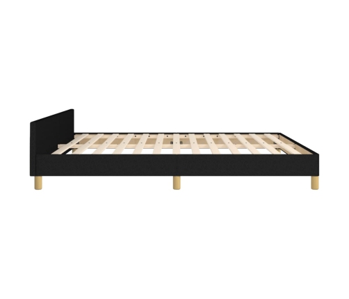 vidaXL Estructura de cama con cabecero de tela negro 160x200 cm