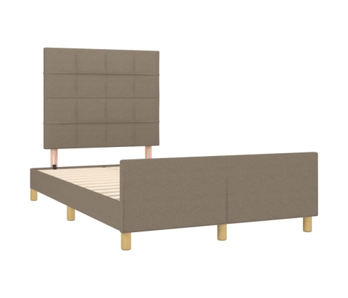 Estructura de cama sin colchón tela gris taupe 120x200 cm