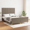 Cama sin colchón tela gris taupe 140x190 cm