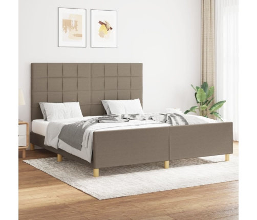 Cama sin colchón tela gris taupe 160x200 cm