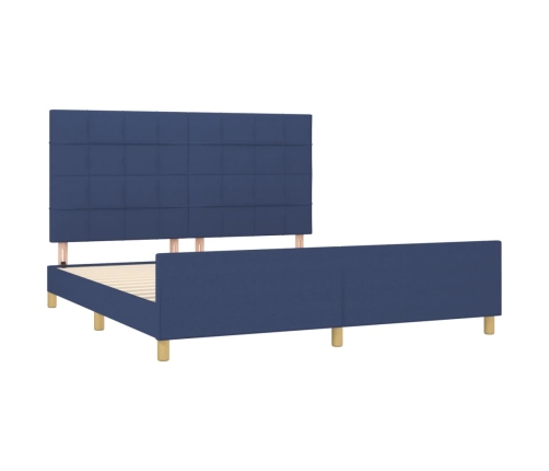 Cama sin colchón tela azul 160x200 cm