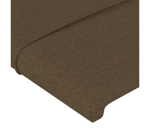 vidaXL Estructura de cama con cabecero de tela marrón oscuro 200x200cm