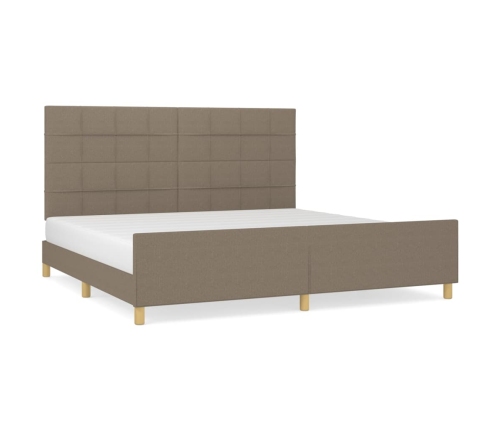 vidaXL Estructura de cama con cabecero de tela gris taupe 200x200 cm