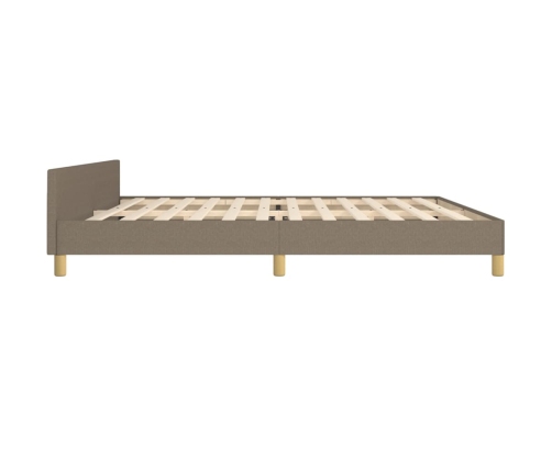 vidaXL Estructura de cama con cabecero de tela gris taupe 200x200 cm