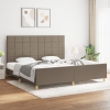 vidaXL Estructura de cama con cabecero de tela gris taupe 200x200 cm