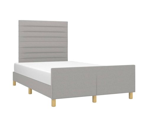Estructura de cama sin colchón tela gris claro 120x200 cm