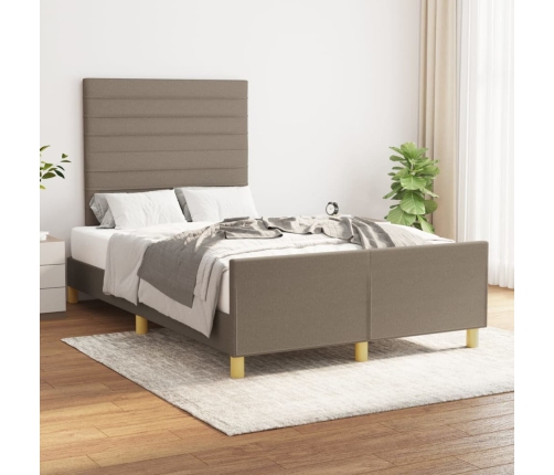 Estructura de cama sin colchón tela gris taupe 120x200 cm