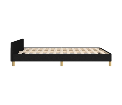 Cama sin colchón tela negro 140x190 cm