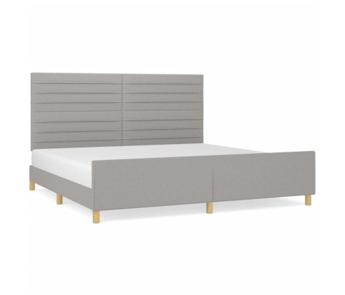 Cama sin colchón tela gris claro 200x200 cm