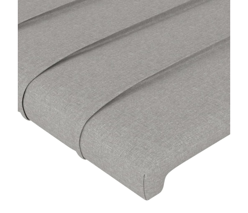 Cama sin colchón tela gris claro 200x200 cm