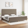 Cama sin colchón tela gris taupe 200x200 cm