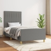 vidaXL Estructura de cama con cabecero de tela gris oscuro 90x190 cm