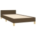 vidaXL Estructura de cama con cabecero de tela marrón oscuro 90x190 cm