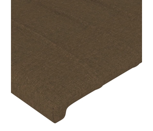 vidaXL Estructura de cama con cabecero de tela marrón oscuro 90x190 cm